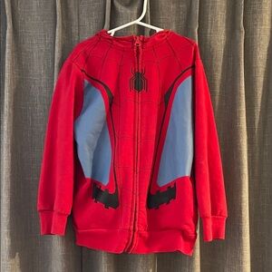 Marvel Spiderman Red and Blue Spider Hero Kids Jacket with real mask hoodie.